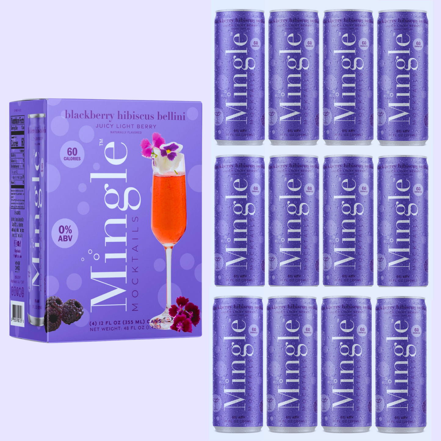 Blackberry Hibiscus Bellini by Mingle Mocktails - Non Alcoholic Beverages