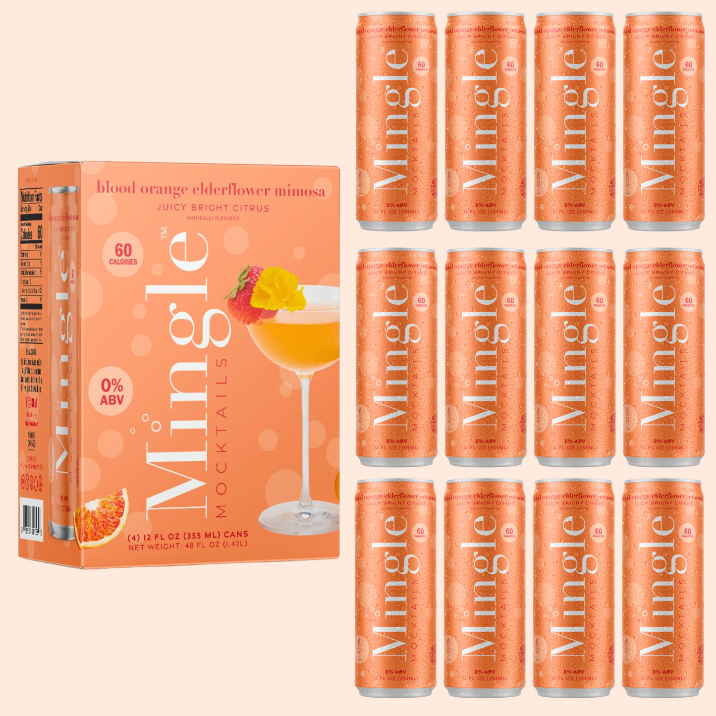 Blood Orange Elderflower Mimosa by Mingle Mocktails - Non Alcoholic Beverages