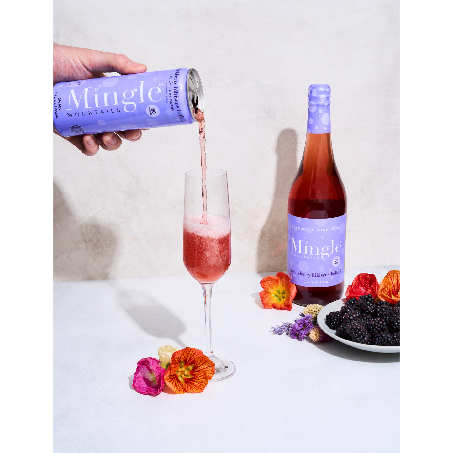 Blackberry Hibiscus Bellini by Mingle Mocktails - Non Alcoholic Beverages