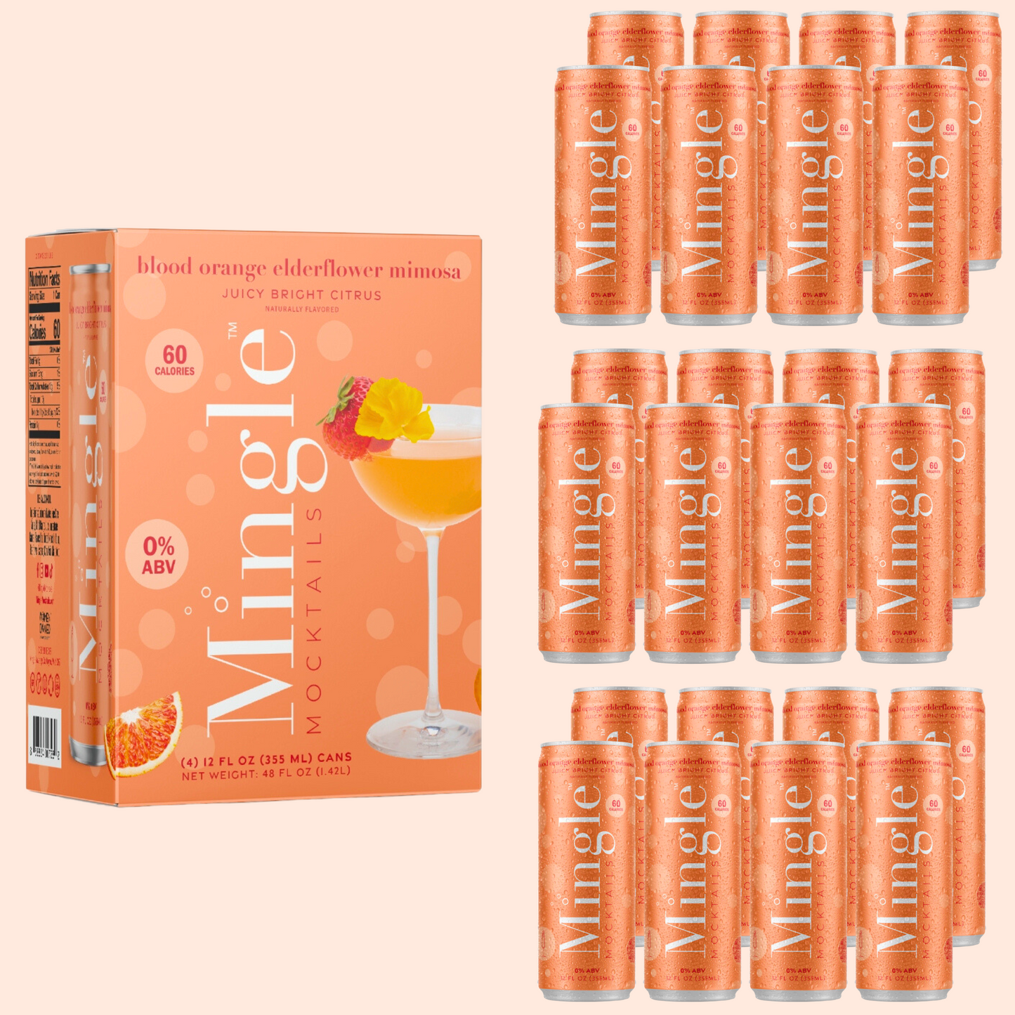 Blood Orange Elderflower Mimosa by Mingle Mocktails - Non Alcoholic Beverages