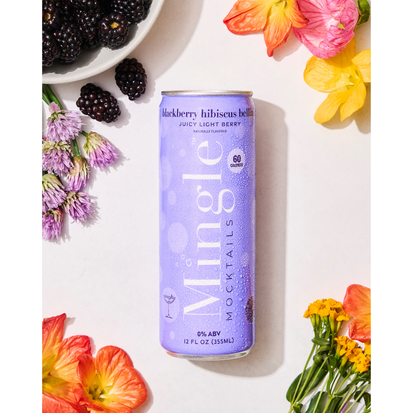 Blackberry Hibiscus Bellini by Mingle Mocktails - Non Alcoholic Beverages