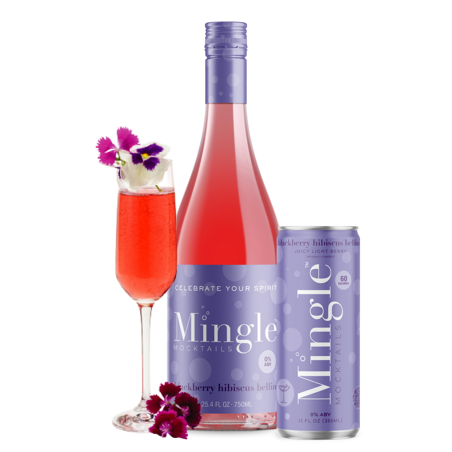 Blackberry Hibiscus Bellini by Mingle Mocktails - Non Alcoholic Beverages
