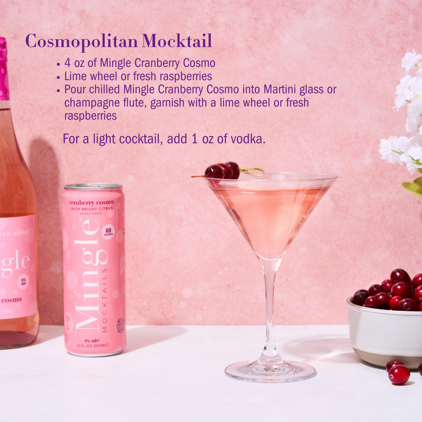 Cranberry Cosmo by Mingle Mocktails - Non Alcoholic Beverages