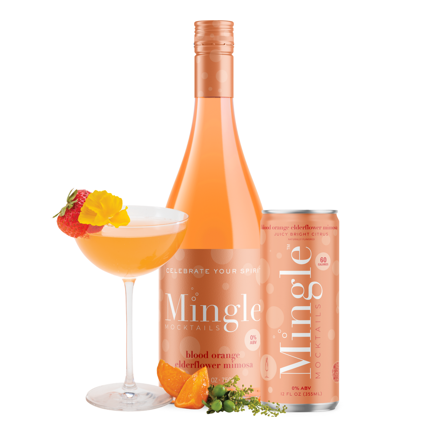 Blood Orange Elderflower Mimosa by Mingle Mocktails - Non Alcoholic Beverages
