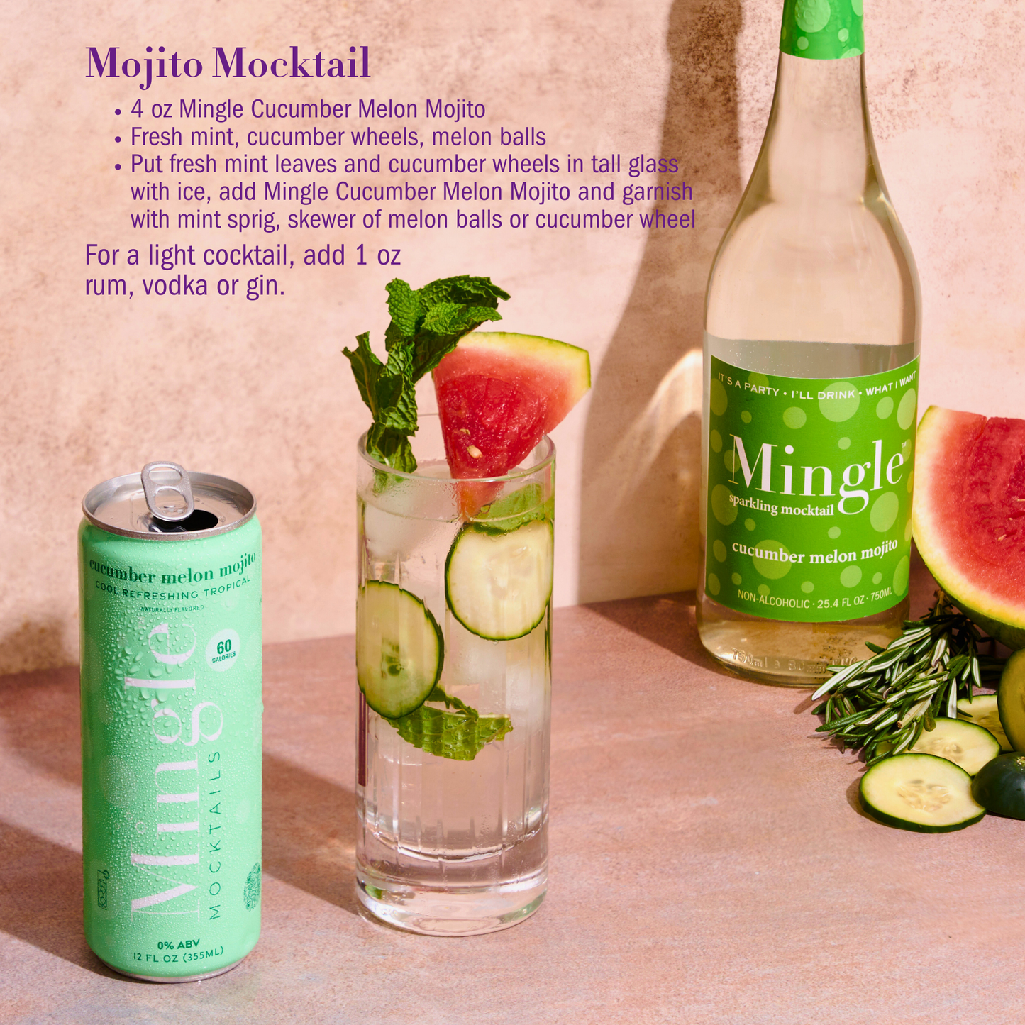 Cucumber Melon Mojito by Mingle Mocktails - Non Alcoholic Beverages