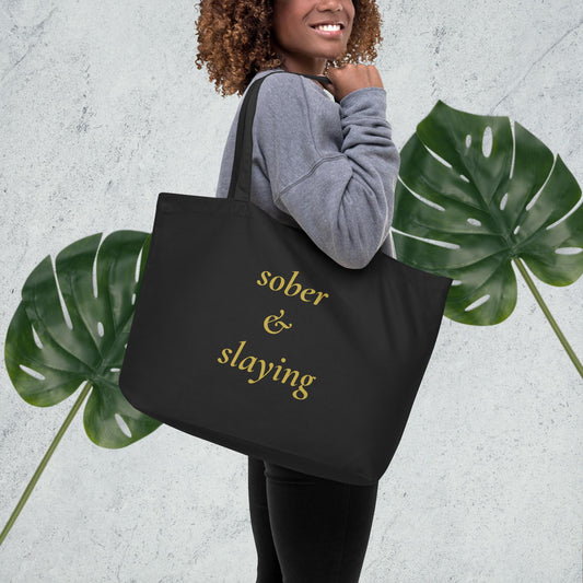 Large organic tote bag