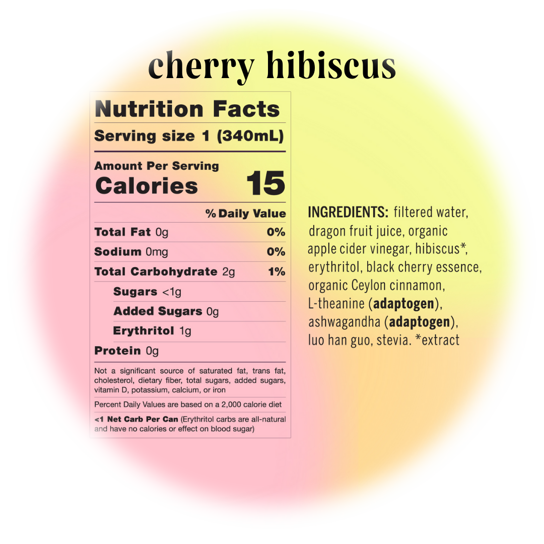 cherry hibiscus adaptogen drink (12-pack) by Moment | Drink Your Meditation