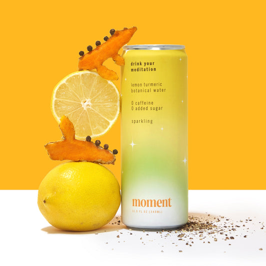 lemon turmeric adaptogen drink (12-pack) by Moment | Drink Your Meditation