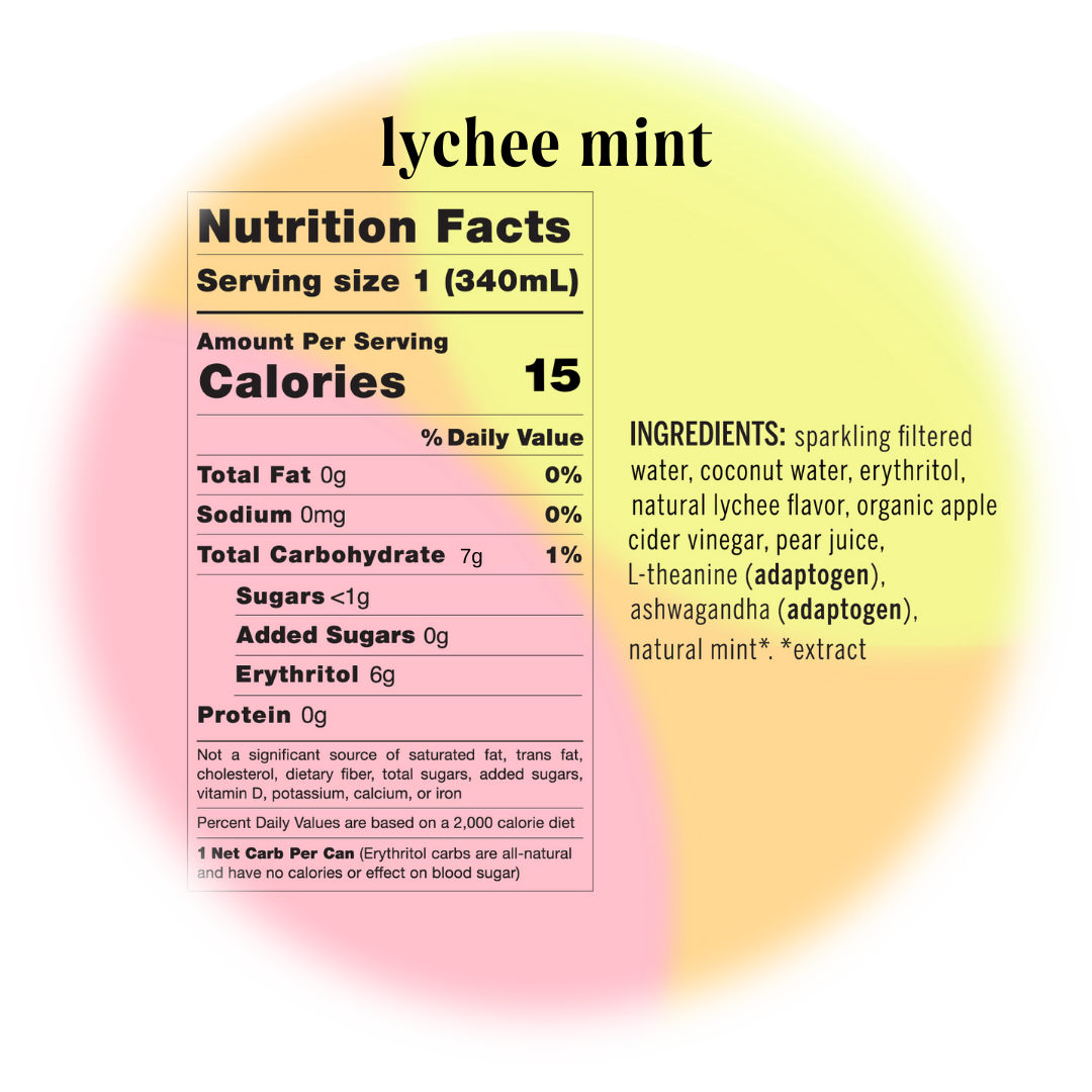 lychee mint adaptogen drink (12-pack) by Moment | Drink Your Meditation