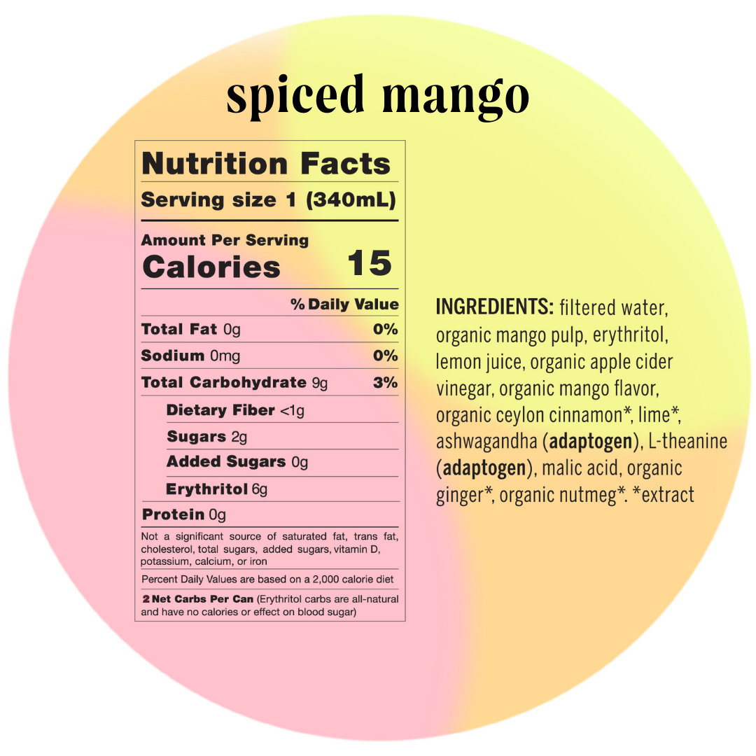 spiced mango adaptogen drink (12-pack) by Moment | Drink Your Meditation